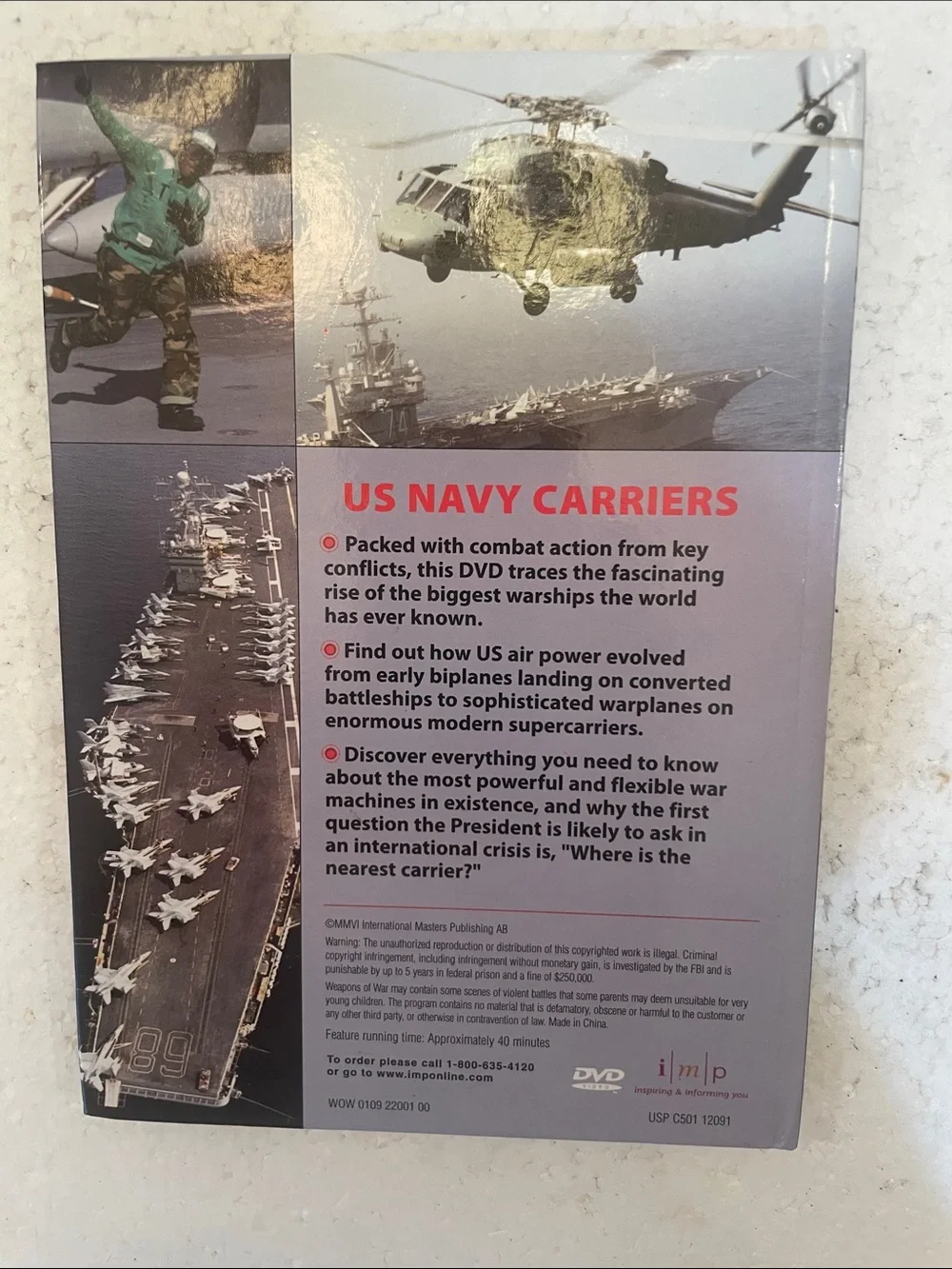 US Navy Carriers DVD and weapons of war hardcover book new